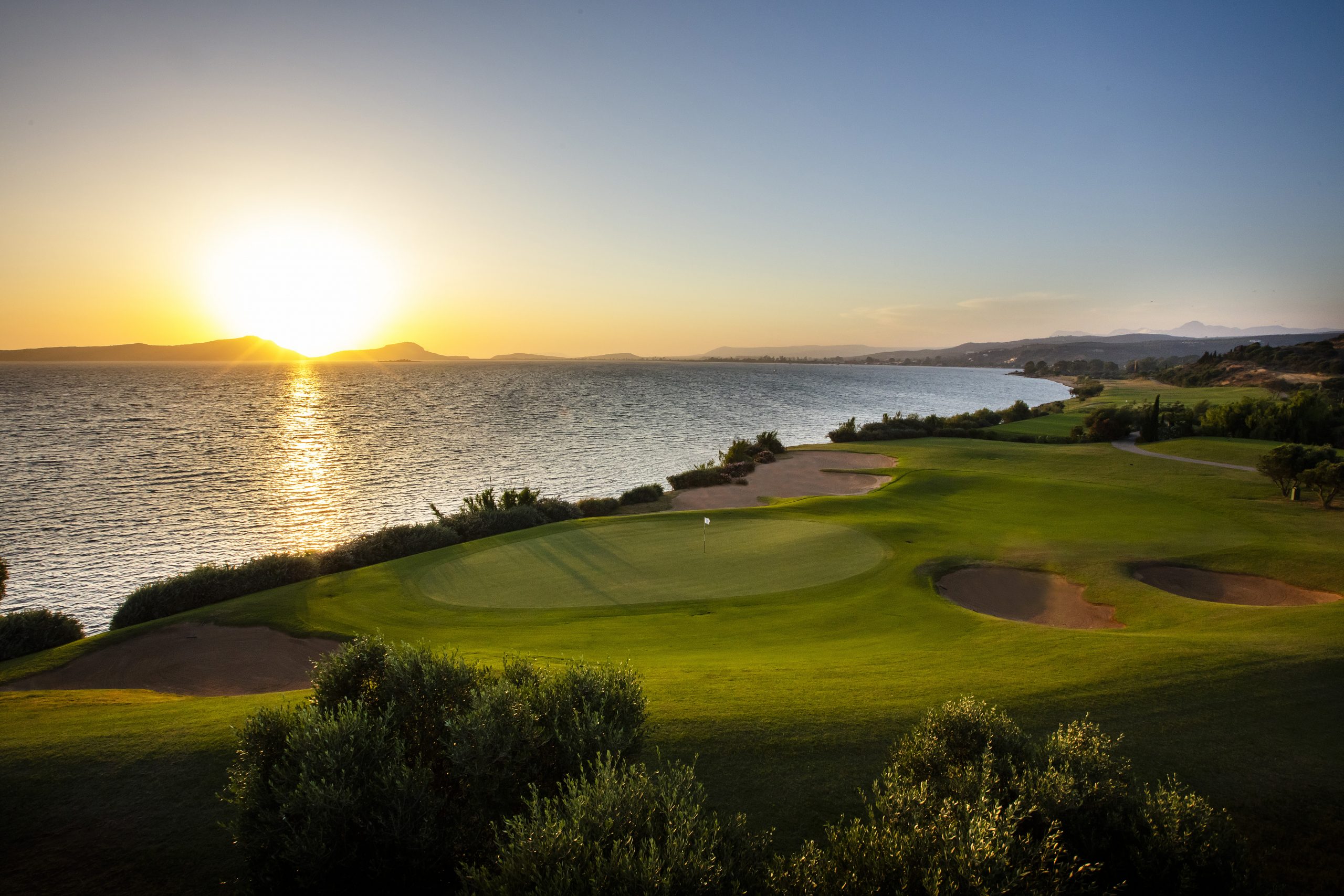 Ocean view on The Bay Course at Costa Navarino in Greece