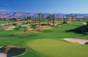 A Perfect Golf Course with Mountains in the Background.