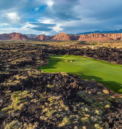 Arial view of entrada at snow canyon