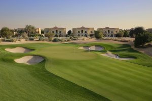 11th hole and last hole of the lion's den at The Els Club Dubai