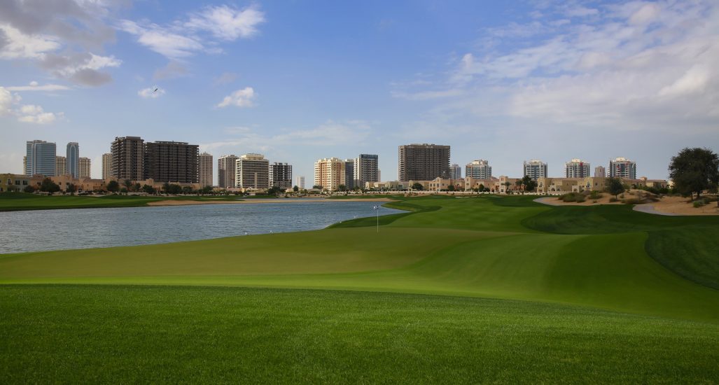 15th hole at The Els Club Dubai