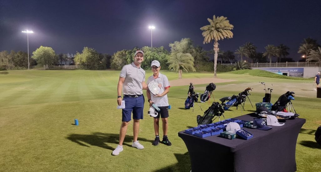 David Laing and Madai Saas at Montgomerie Golf Club Dubai
