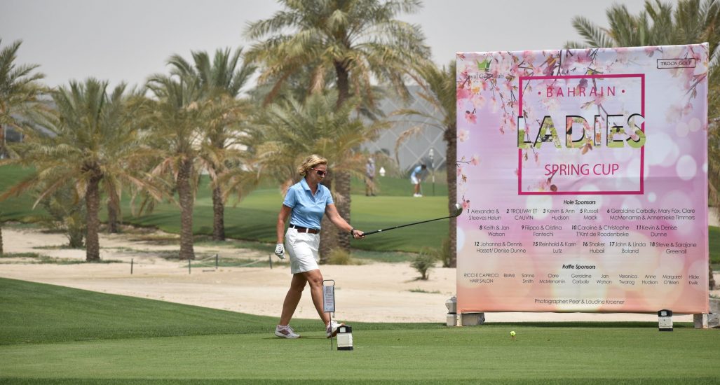 Anne Timmers on the golf course at Royal Golf Club Bahrain