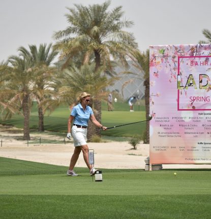 Anne Timmers on the golf course at Royal Golf Club Bahrain