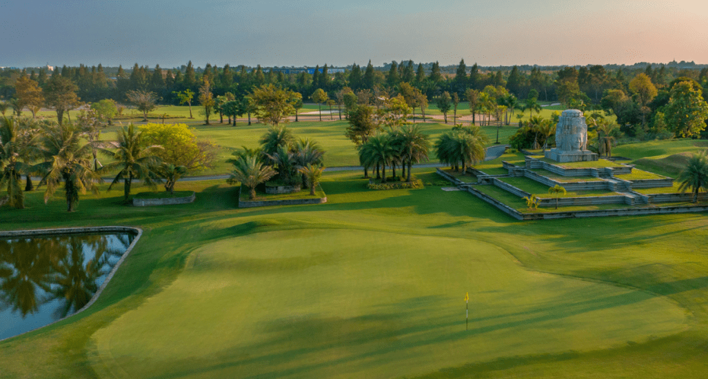 View of the golf course at Vattanac Golf Resort in Cambodia