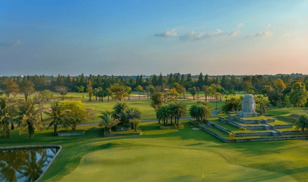 View of the golf course at Vattanac Golf Resort in Cambodia