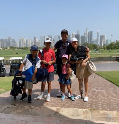 The Serrano Family at Montgomerie Golf Club Dubai