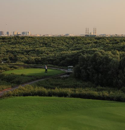 View across Al Zorah Golf Club