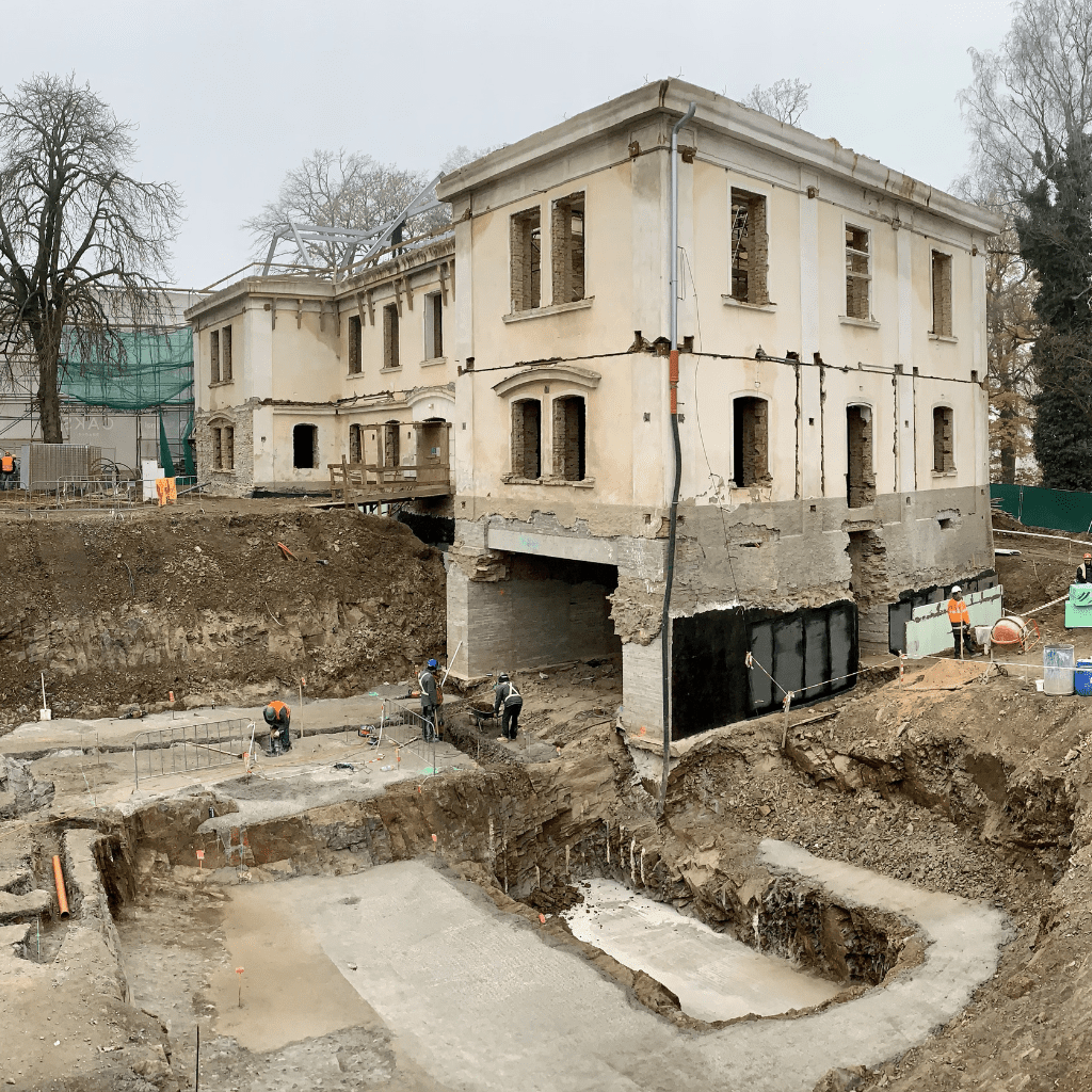 Restoration in progress of the Nebrenice Chateau at PGA National Czech Republic