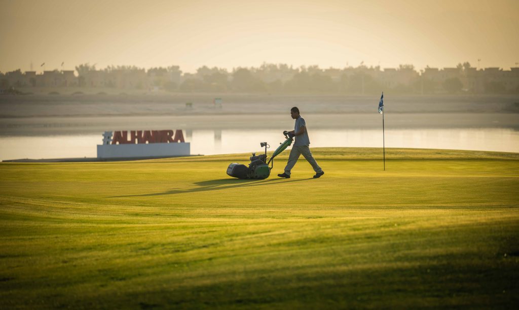 Agronomy team on the golf course at Al Hamra