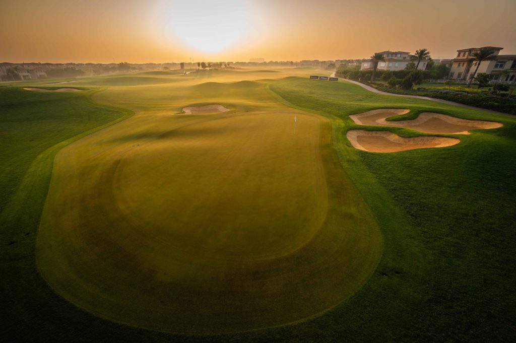 An aerial view of the golf course at Madinaty Golf Club